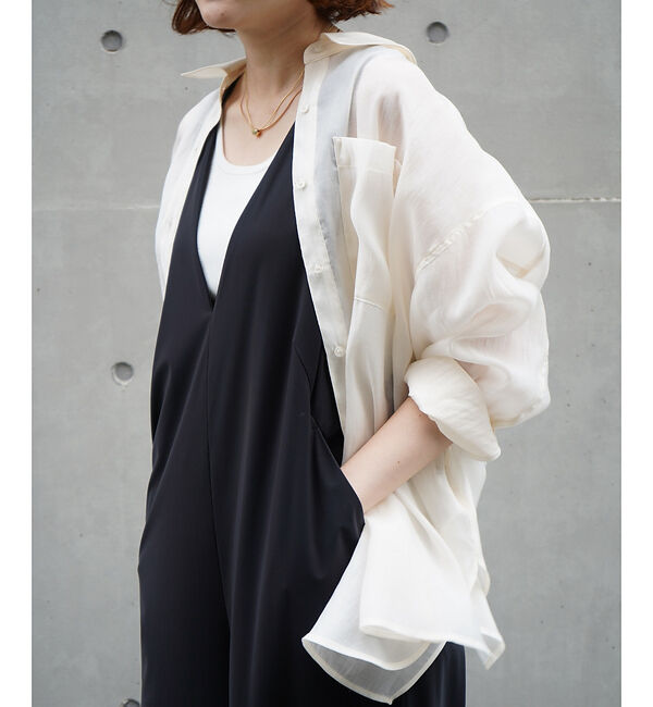 qualite「【大人シアーシャツ】バックスリットシアーシャツ」|シャツ・ブラウス|