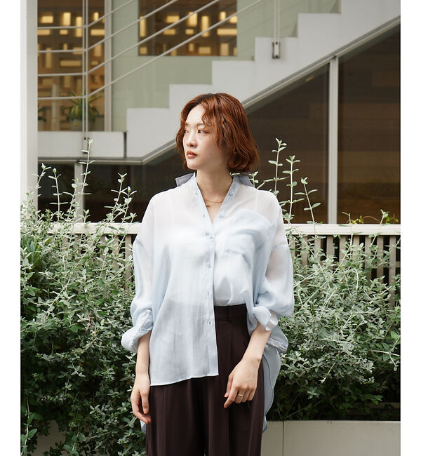 qualite「【大人シアーシャツ】バックスリットシアーシャツ」|シャツ・ブラウス|