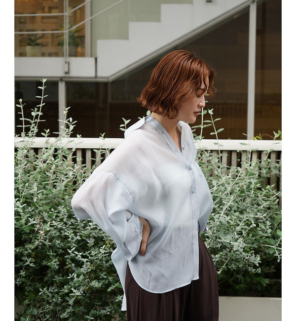 qualite「【大人シアーシャツ】バックスリットシアーシャツ」|シャツ・ブラウス|