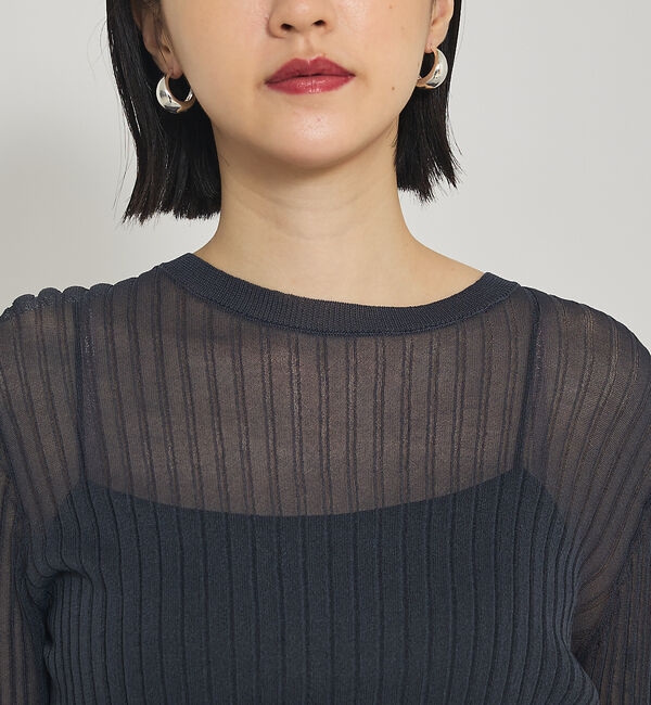 qualite「【Oggi掲載】ワイドリブシアースヌードニット/スヌード取り外し可能」|ニット・セーター|