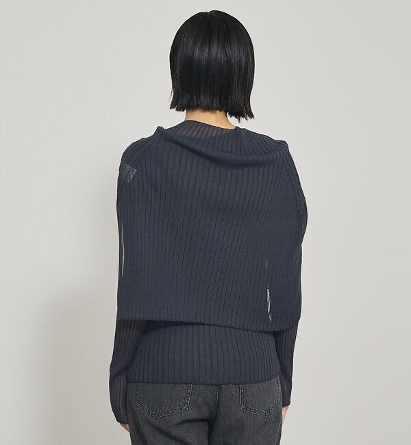 qualite「【Oggi掲載】ワイドリブシアースヌードニット/スヌード取り外し可能」|ニット・セーター|