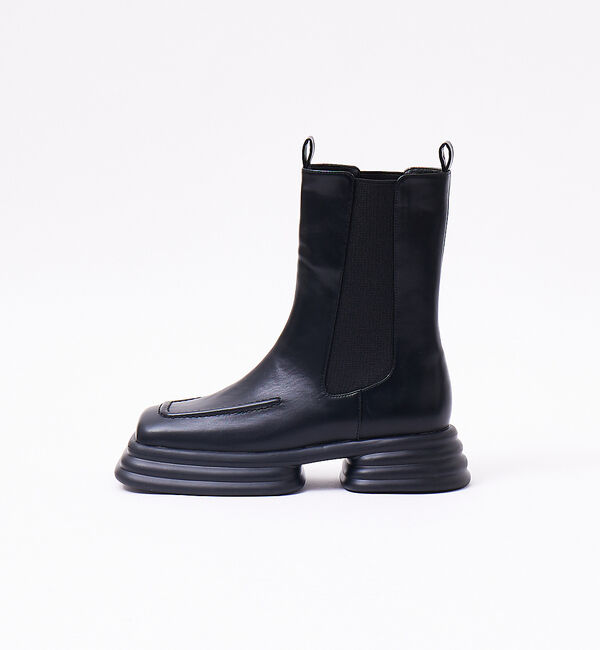 AU BANNISTER「【WEB限定/軽量】ワイドスクエア 厚底 サイドゴアショートブーツ」|ショートブーツ|