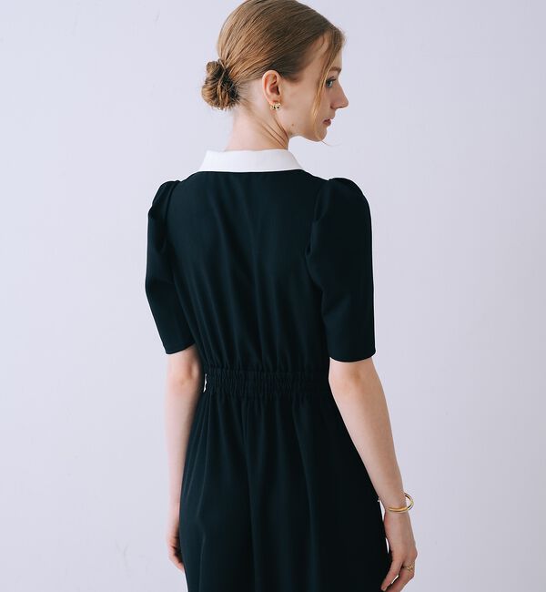 SELFIST「衿配色フロントジップフレアワンピース」|ワンピース|