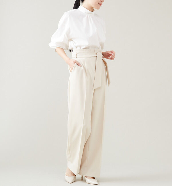 TIARA「ハイウエストベルテッドワイドパンツ（セットアップ対応）」|その他|