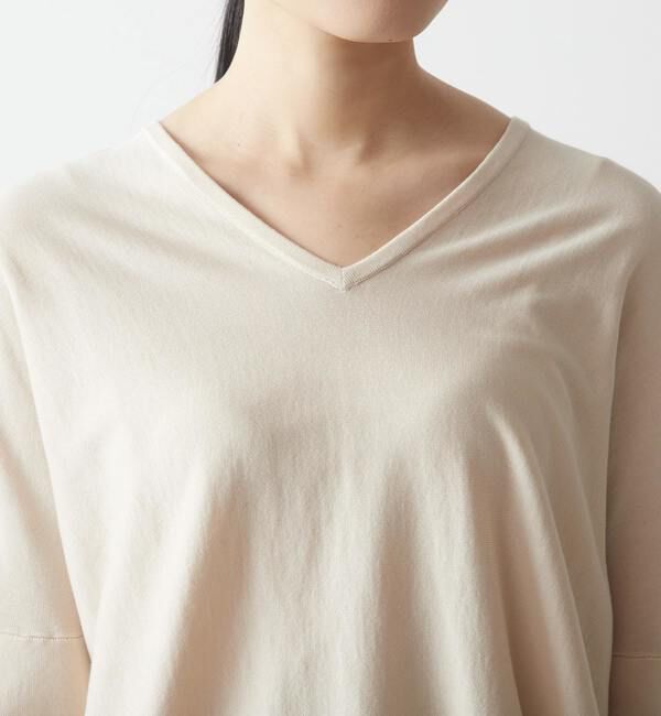Liesse「綿シルクVネックビッグドルマンニット」|ニット・セーター|