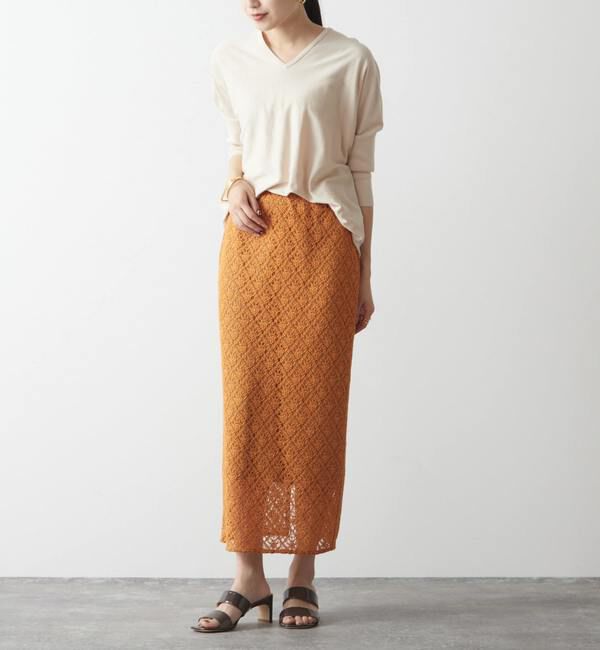 Liesse「綿シルクVネックビッグドルマンニット」|ニット・セーター|