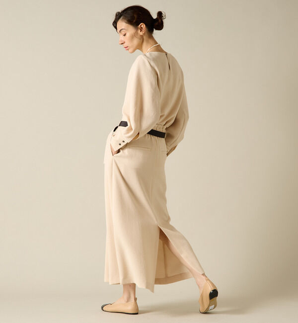 Liesse「バックサテンバイカラーベルトスカート」|スカート|