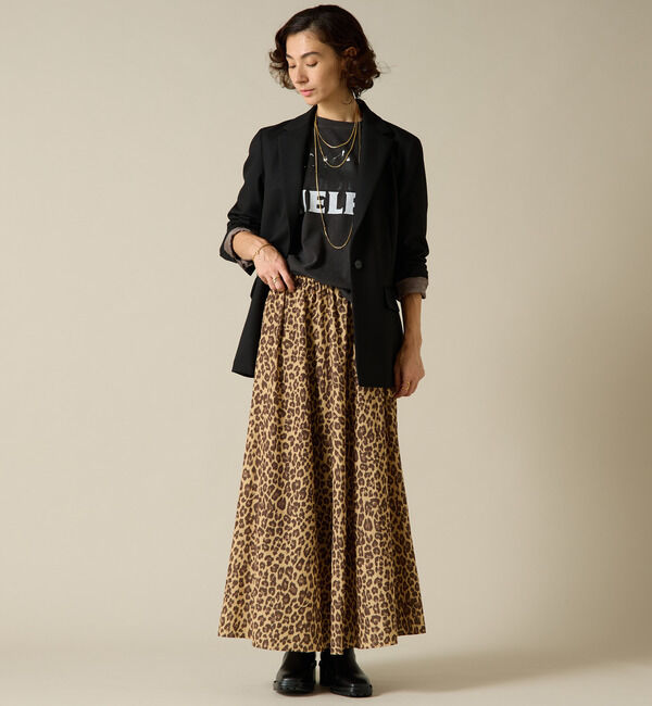 Liesse「ヒョウ柄プリントスカート」|スカート|