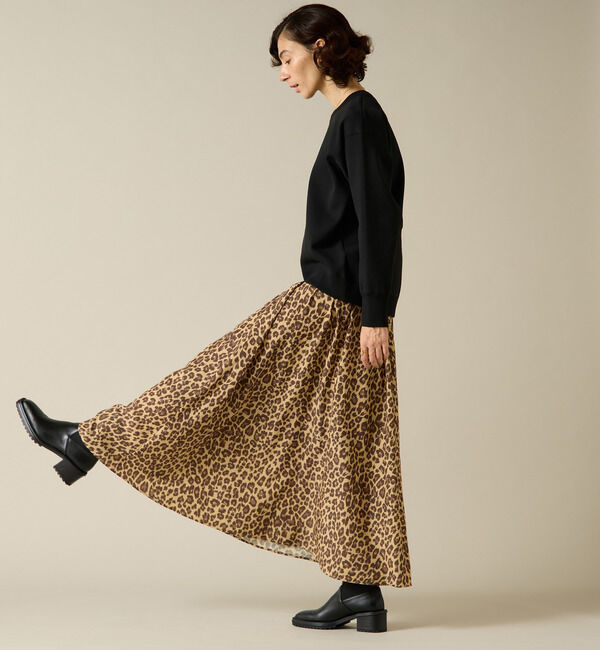 Liesse「ヒョウ柄プリントスカート」|スカート|