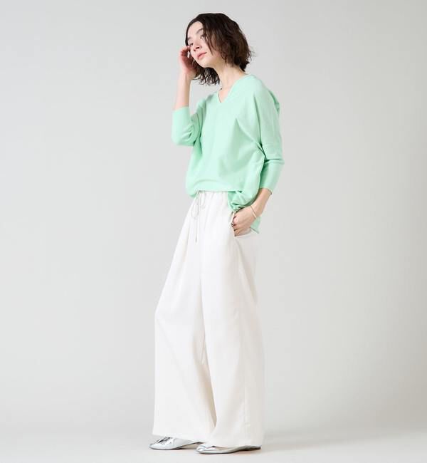 Liesse「シルク混Vネックドルマンニット」|ニット・セーター|