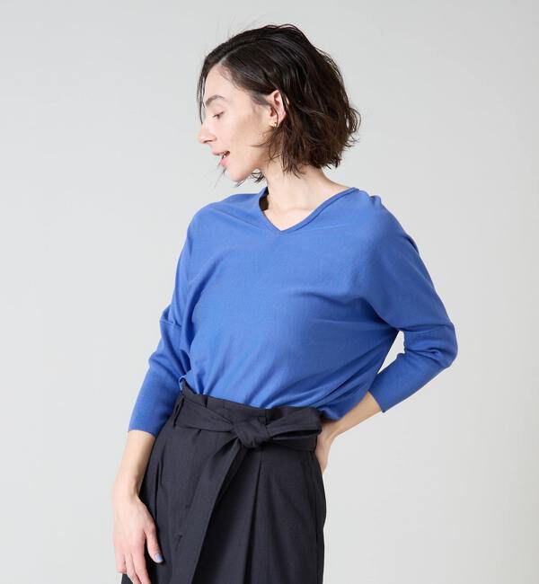 Liesse「シルク混Vネックドルマンニット」|ニット・セーター|