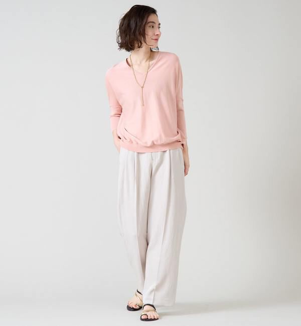 Liesse「シルク混Vネックドルマンニット」|ニット・セーター|