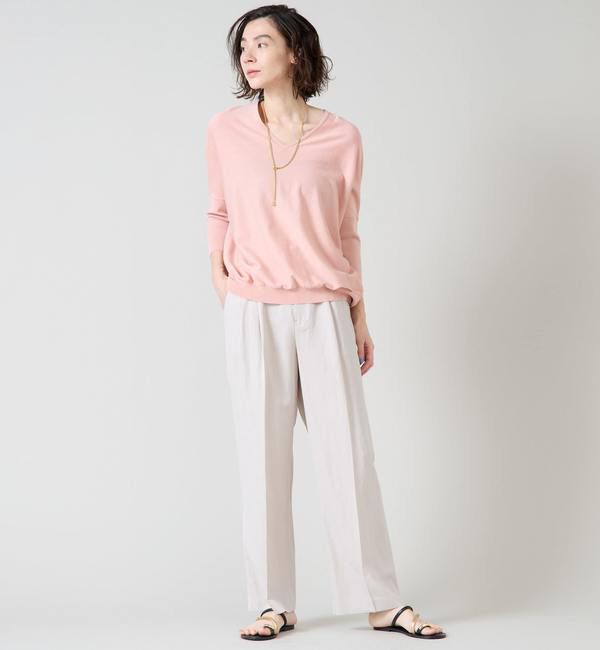 Liesse「シルク混Vネックドルマンニット」|ニット・セーター|