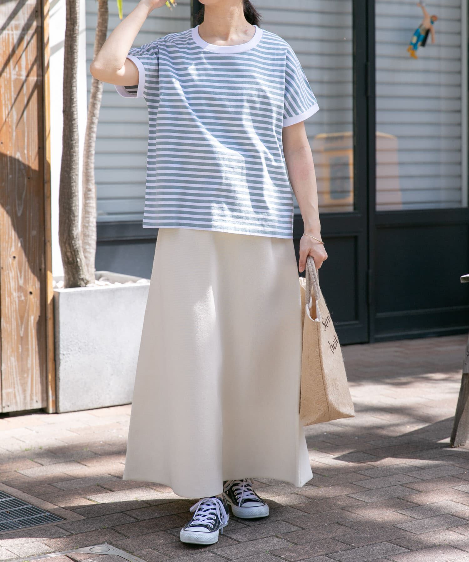 URBAN RESEARCH DOORS「FORK&SPOON　ウォッシャブルニットフレアスカート」|スカート|