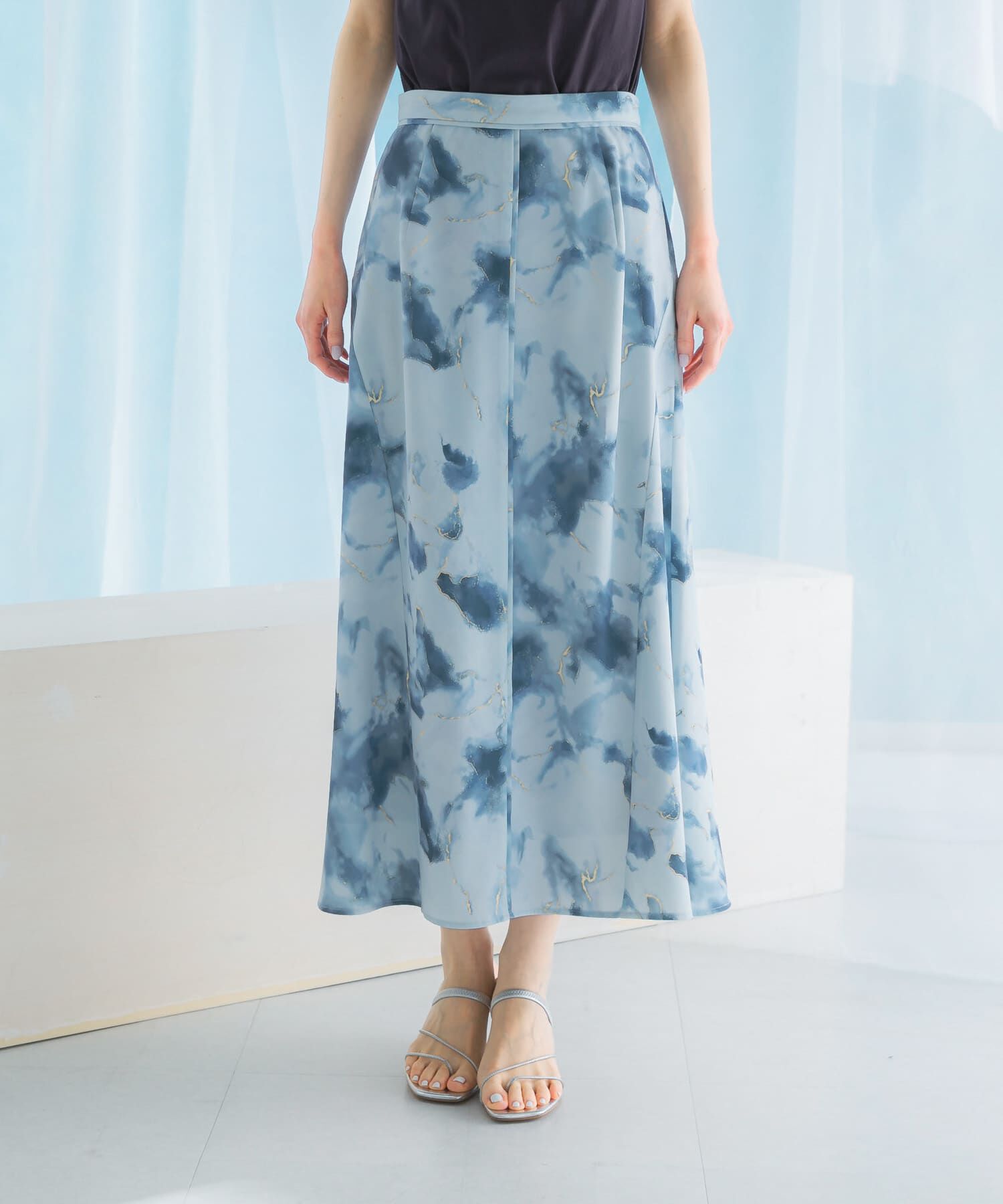 URBAN RESEARCH ROSSO「前後2WAYマーブルプリントフレアスカート」|スカート|