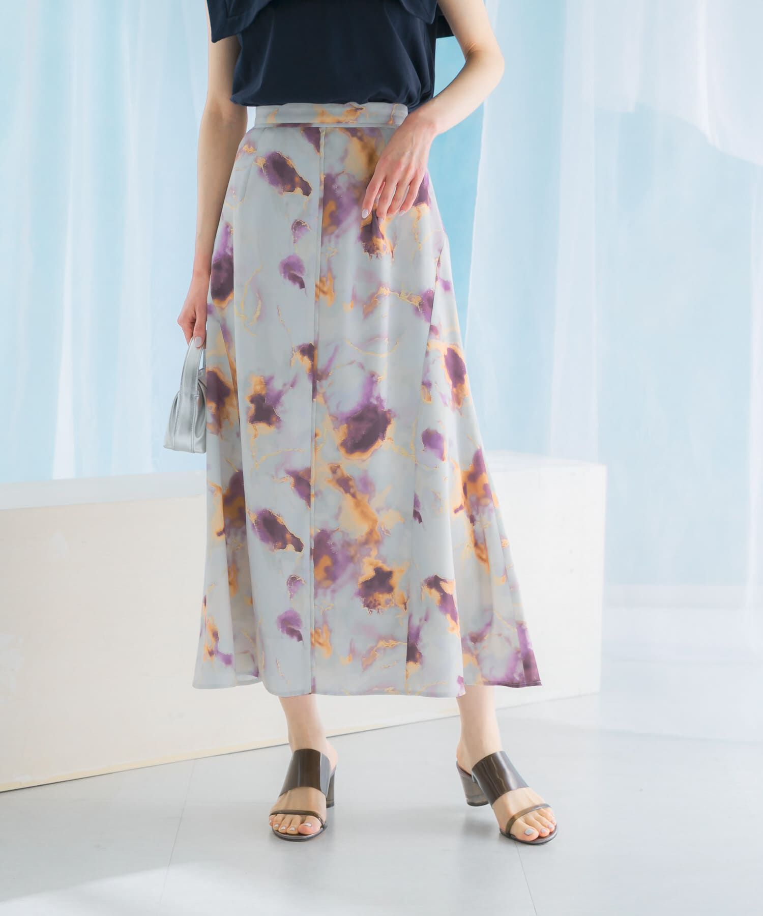 URBAN RESEARCH ROSSO「前後2WAYマーブルプリントフレアスカート」|スカート|