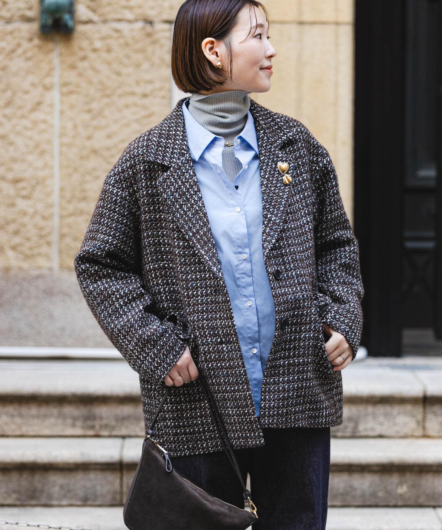 URBAN RESEARCH ROSSO「F by ROSSO　『UR TECH』ミックスツイードジャコット」|その他|ブラウン