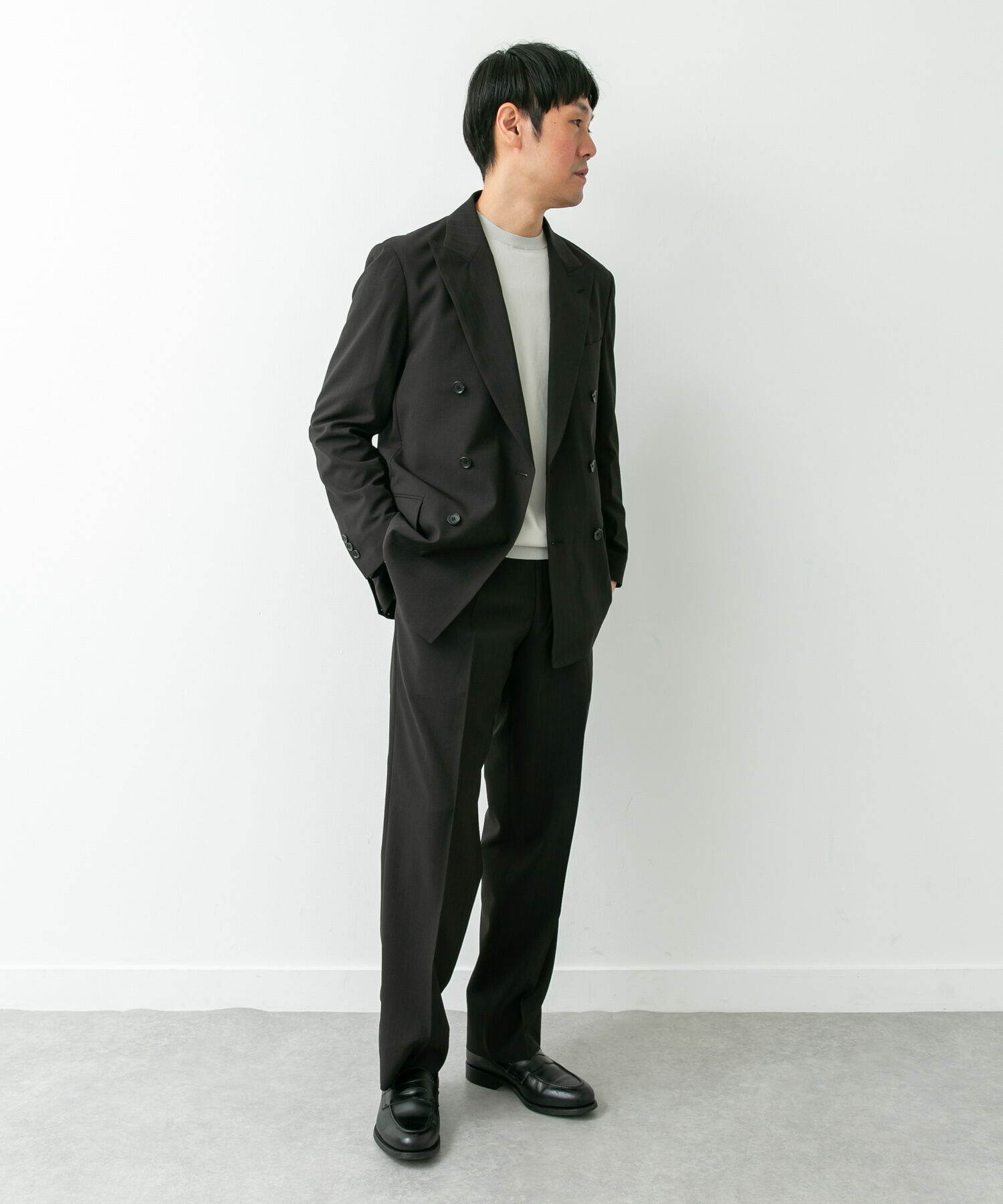 URBAN RESEARCH DOORS「LIFE STYLE TAILOR　TRABESTストライプ2タックパンツ」|スラックス|