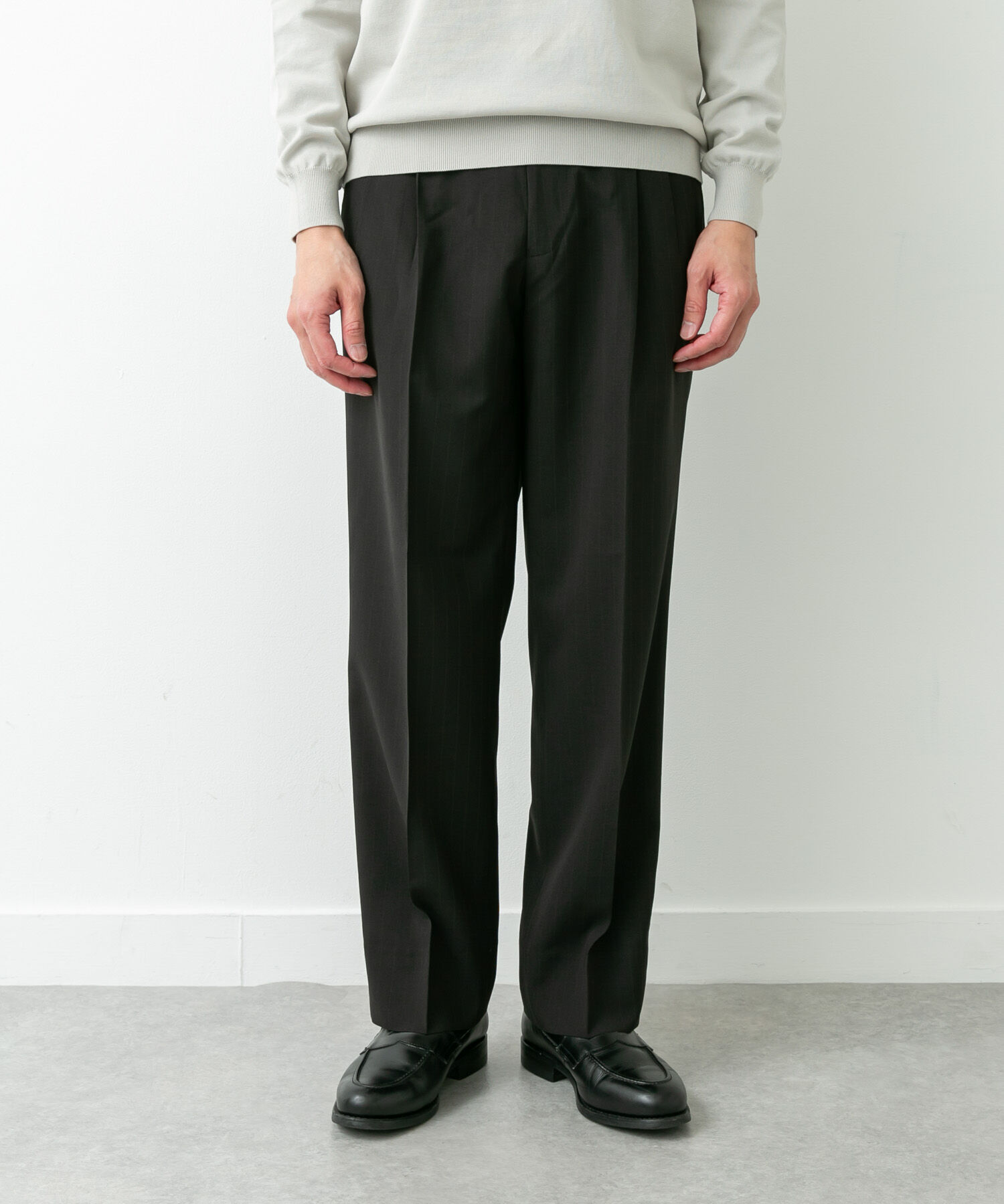 URBAN RESEARCH DOORS「LIFE STYLE TAILOR　TRABESTストライプ2タックパンツ」|スラックス|