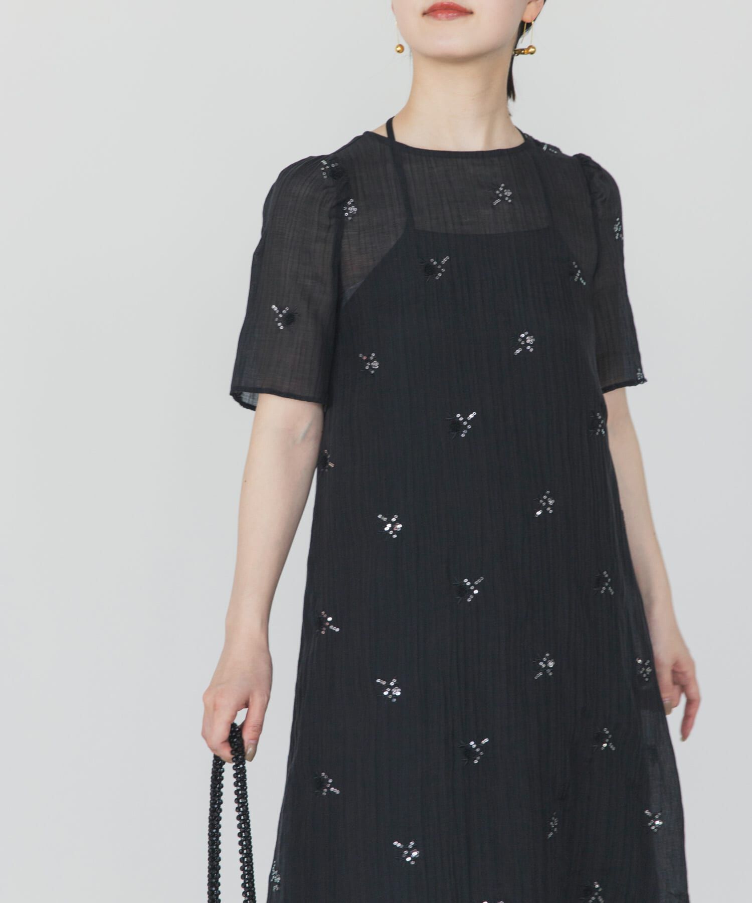 URBAN RESEARCH ROSSO「kaene　ビジューチュールホルターネックドレス」|ワンピース|