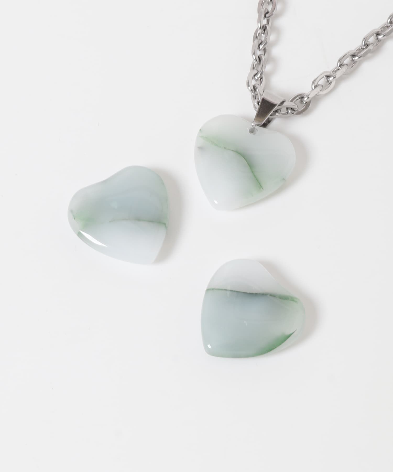 SMELLY「ステンレスマーブルハートトップネックレス」|ネックレス|