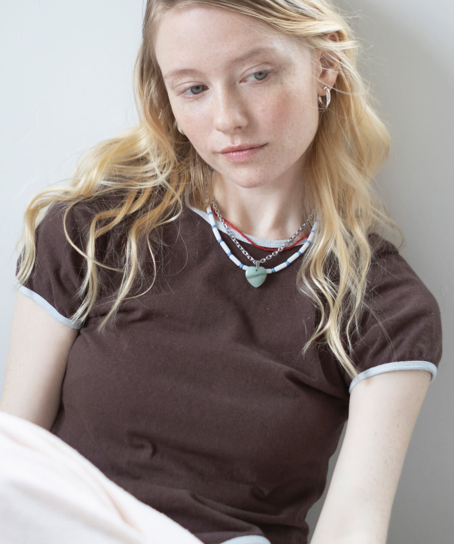 SMELLY「ステンレスマーブルハートトップネックレス」|ネックレス|