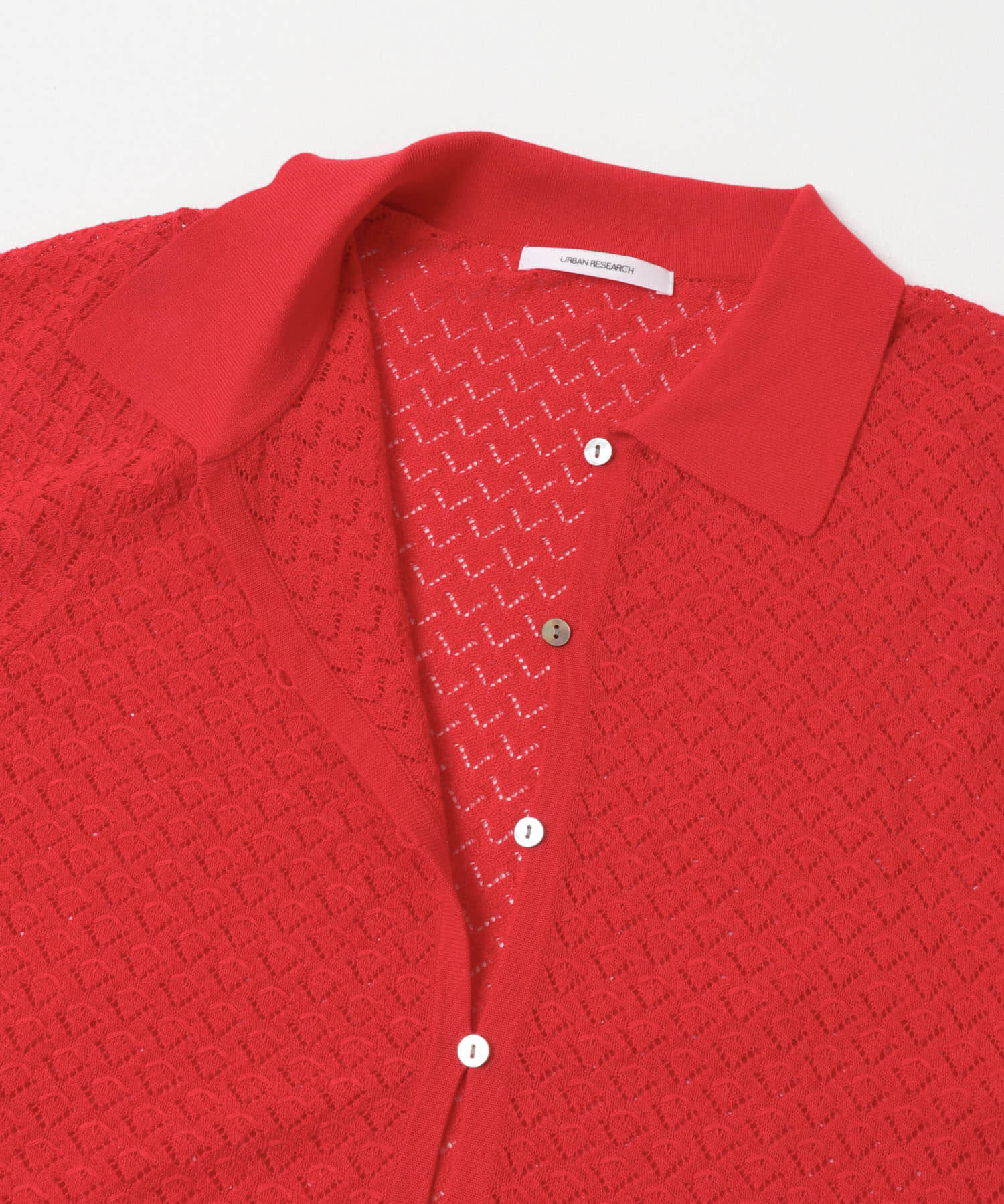 URBAN RESEARCH「シャツカラーレースニット」|ニット・セーター|