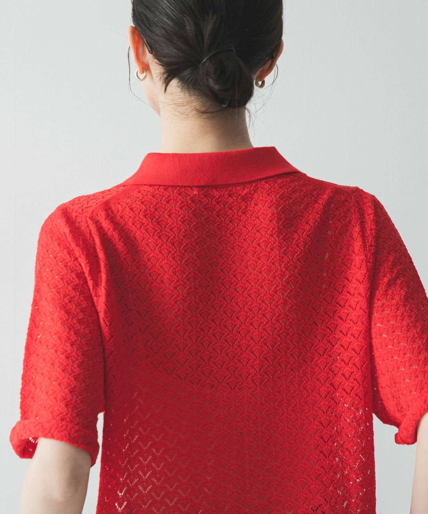 URBAN RESEARCH「シャツカラーレースニット」|ニット・セーター|