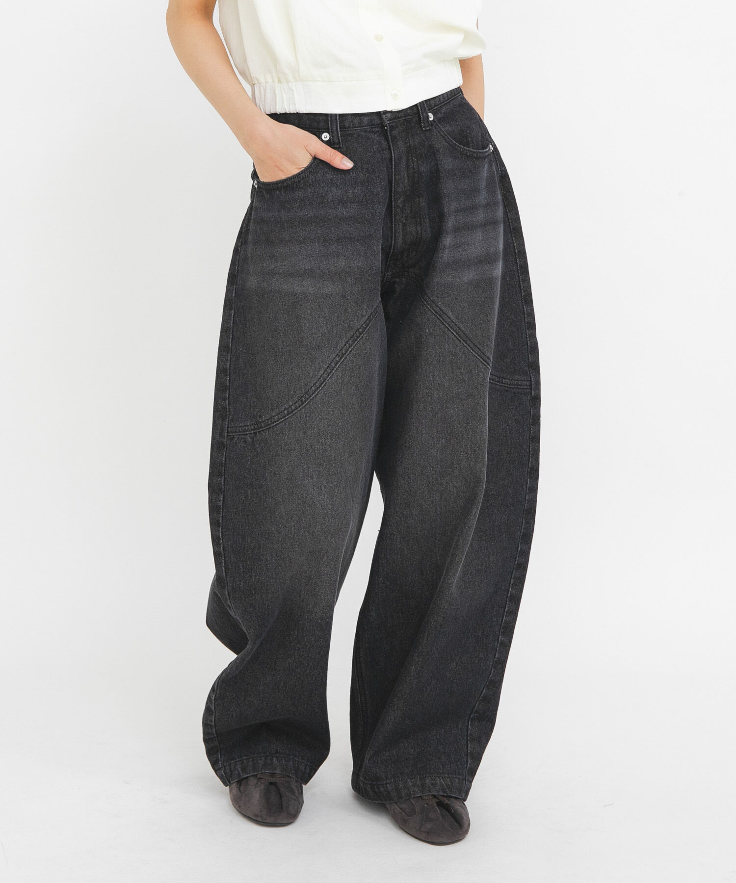  「シームデザインカーブデニム」|デニム|