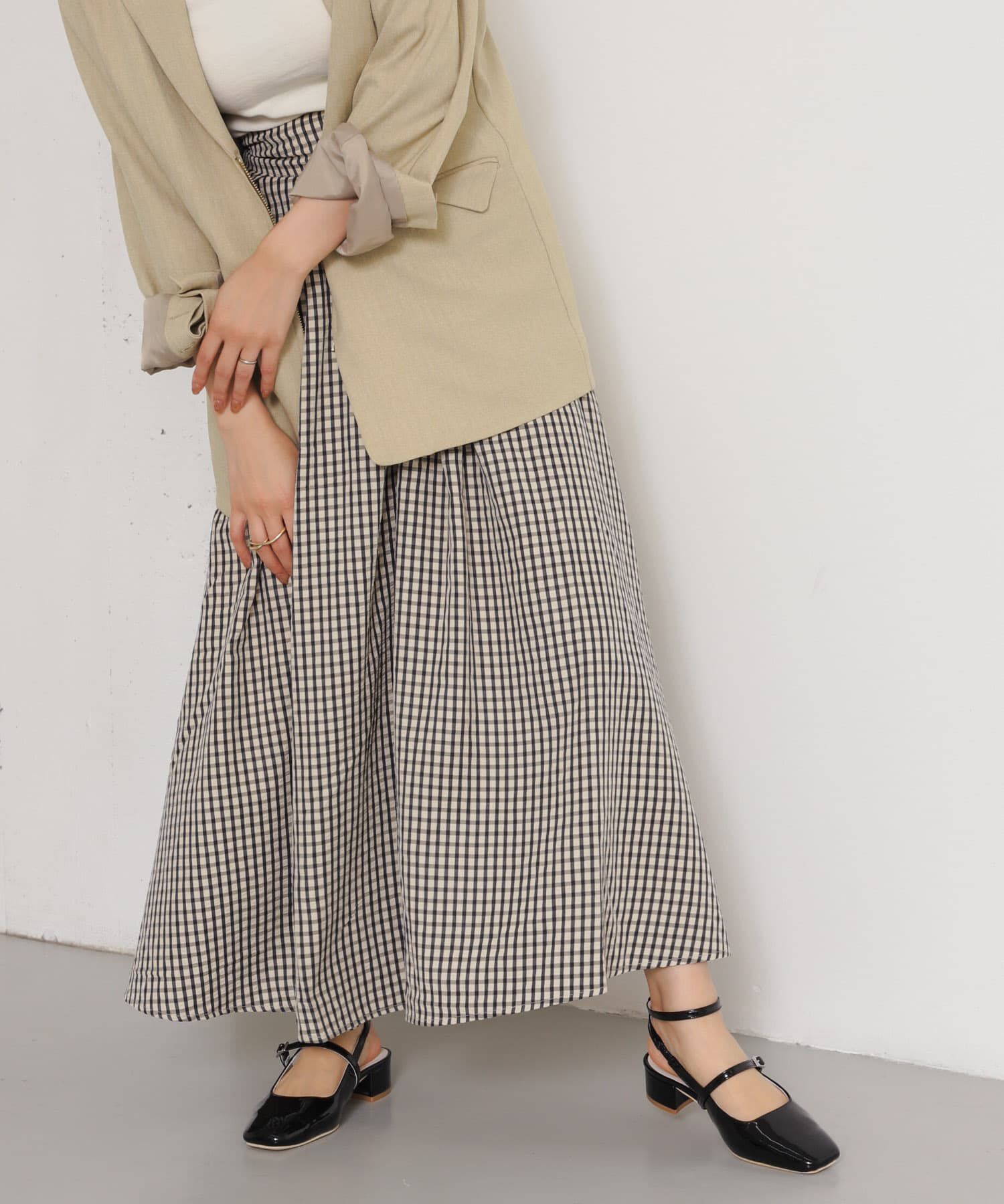 SENSE OF PLACE by URBAN RESEARCH「チェックボリュームスカート」|スカート|