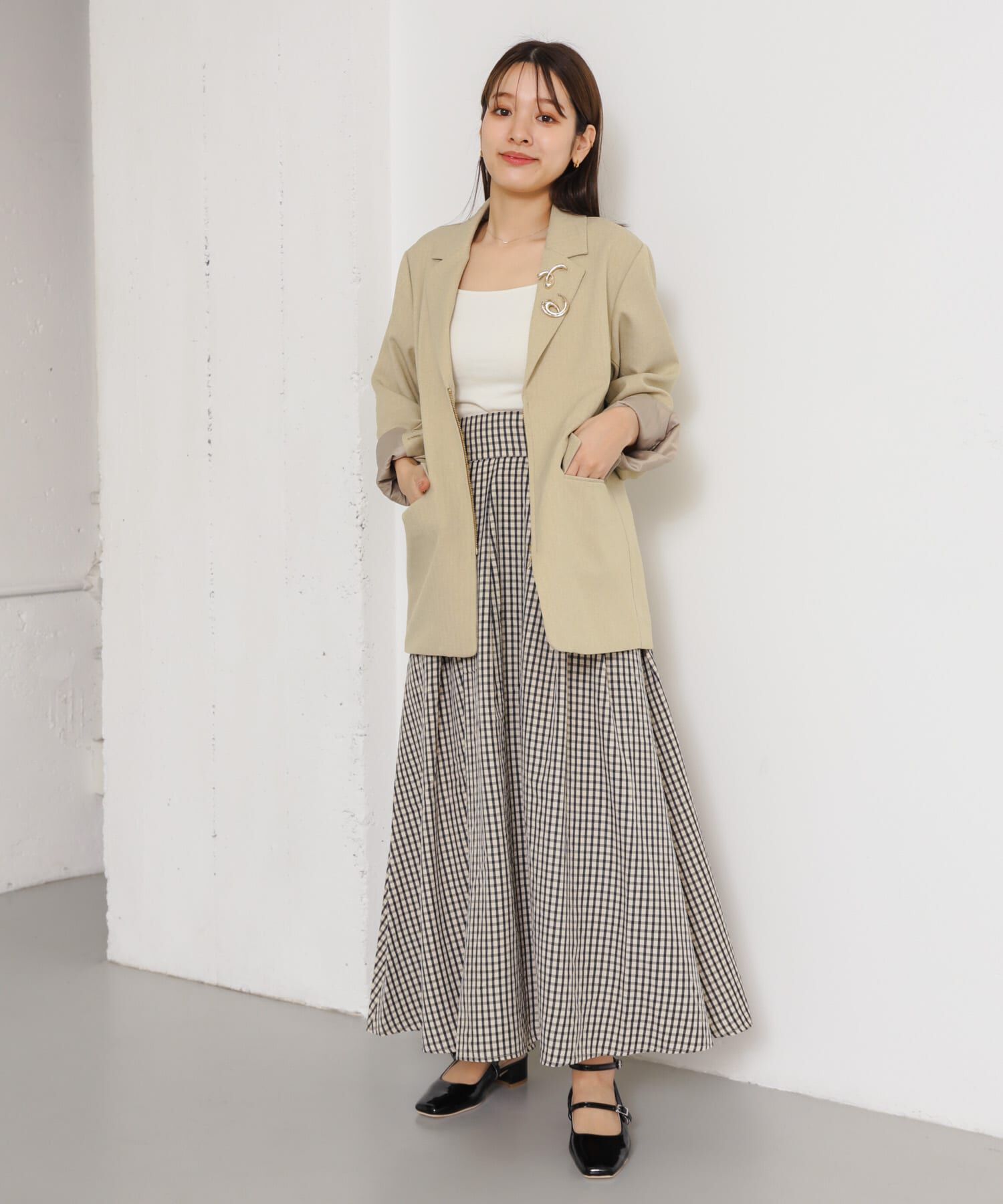 SENSE OF PLACE by URBAN RESEARCH「チェックボリュームスカート」|スカート|