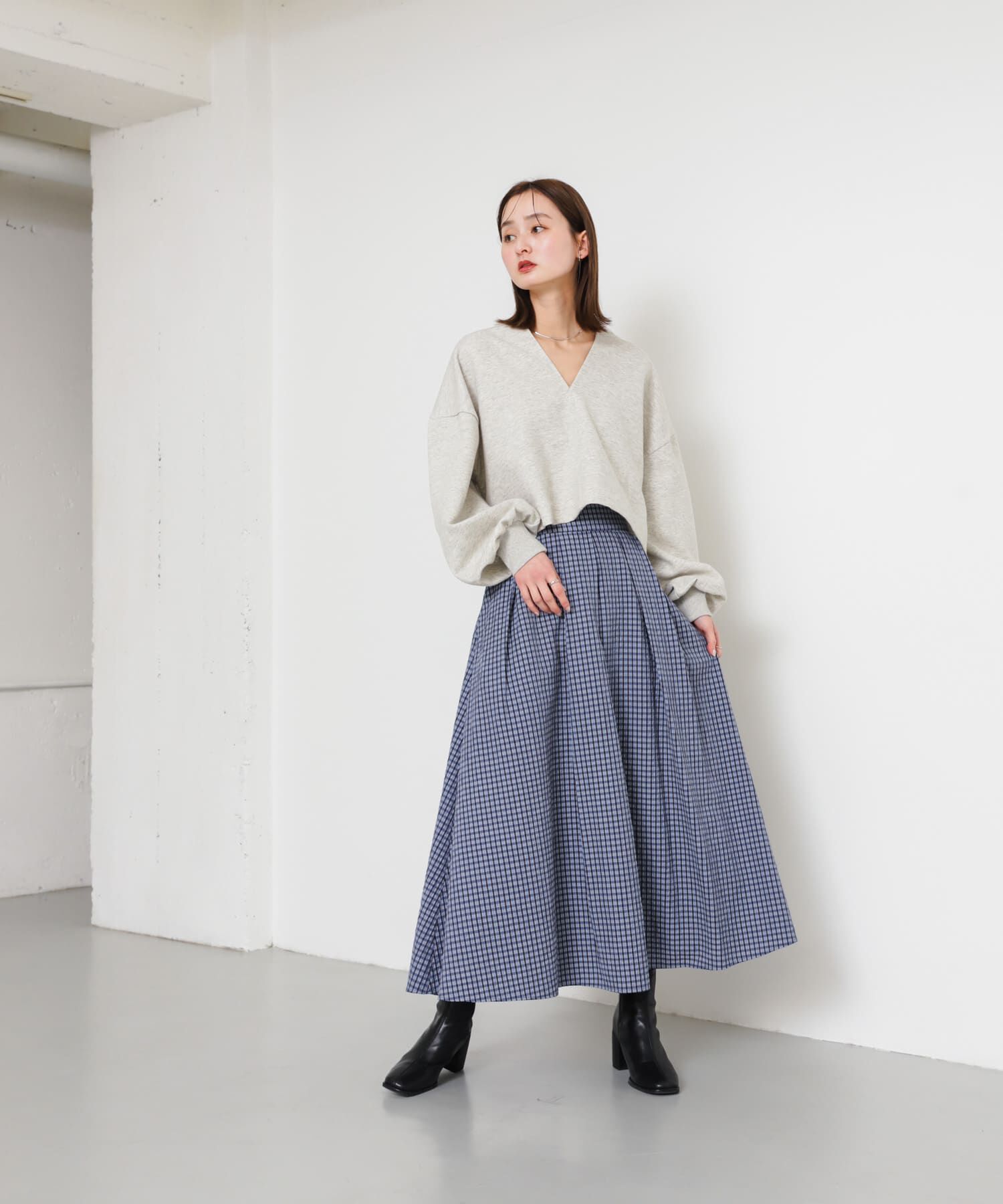 SENSE OF PLACE by URBAN RESEARCH「チェックボリュームスカート」|スカート|
