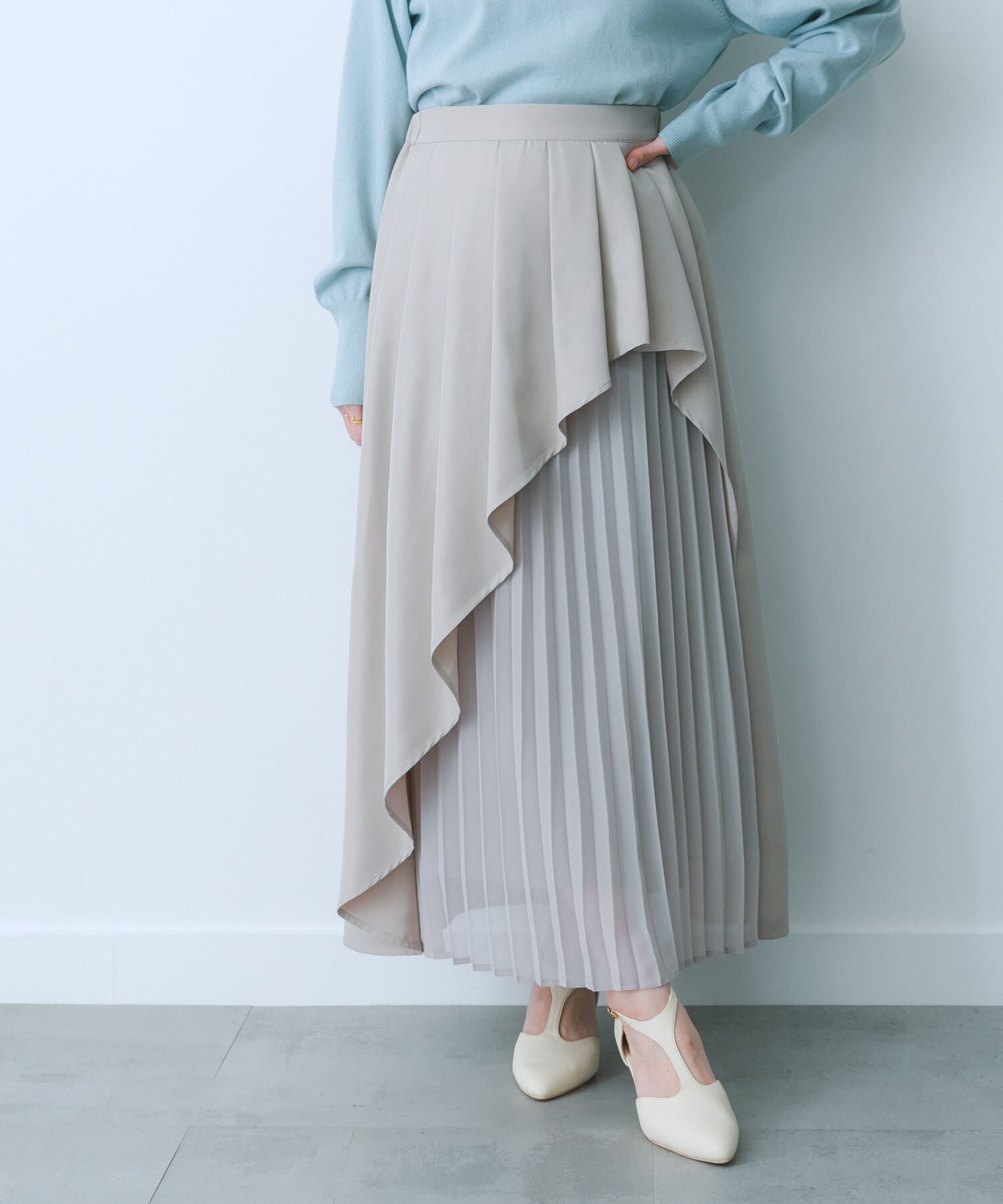 SENSE OF PLACE by URBAN RESEARCH「シアープリーツレイヤードスカート」|スカート|