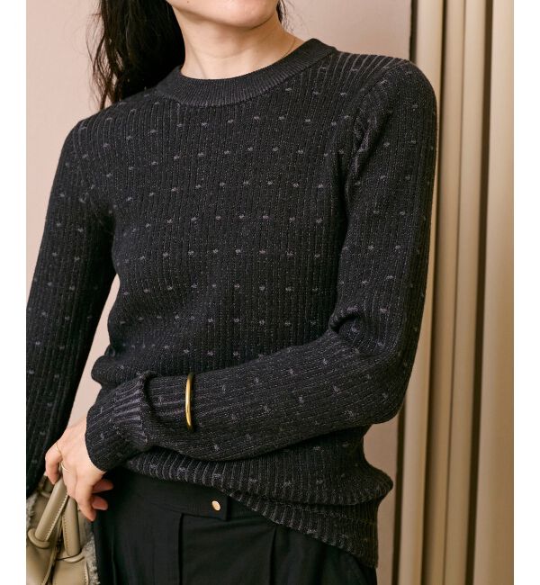 「《WEB限定アイテム》アイレットクルーリブニット」|ニット・セーター|