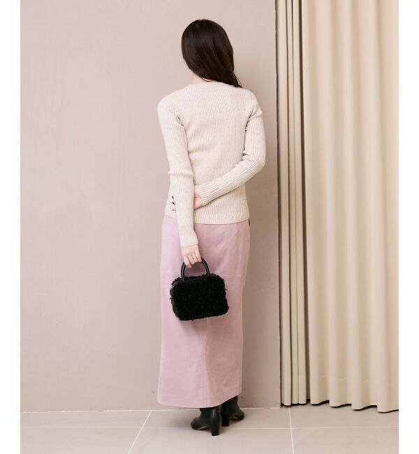  「《WEB限定アイテム》アイレットクルーリブニット」|ニット・セーター|