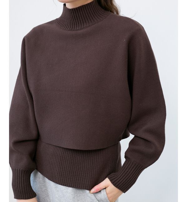  「《手洗い可能》3WAYハイネックレイヤードニット」|ニット・セーター|