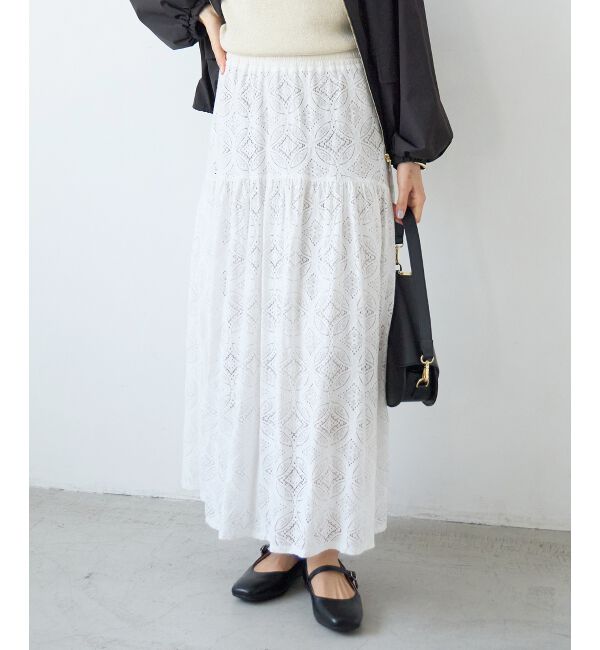  「レースギャザーキリカエスカート」|スカート|