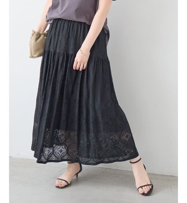  「レースギャザーキリカエスカート」|スカート|