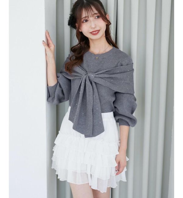  「4段フリルスカパン」|スカート|アイボリー