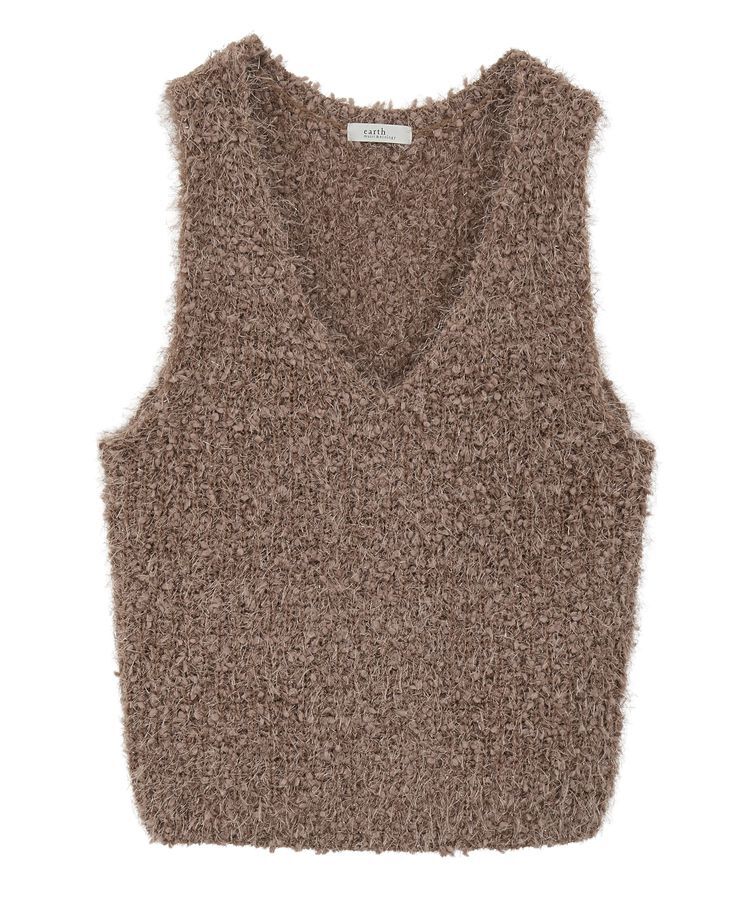 earth music&ecology「ポンポンヤーンベスト」|ベスト・ジレ|