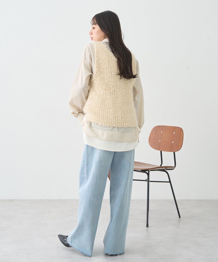 earth music&ecology「ポンポンヤーンベスト」|ベスト・ジレ|