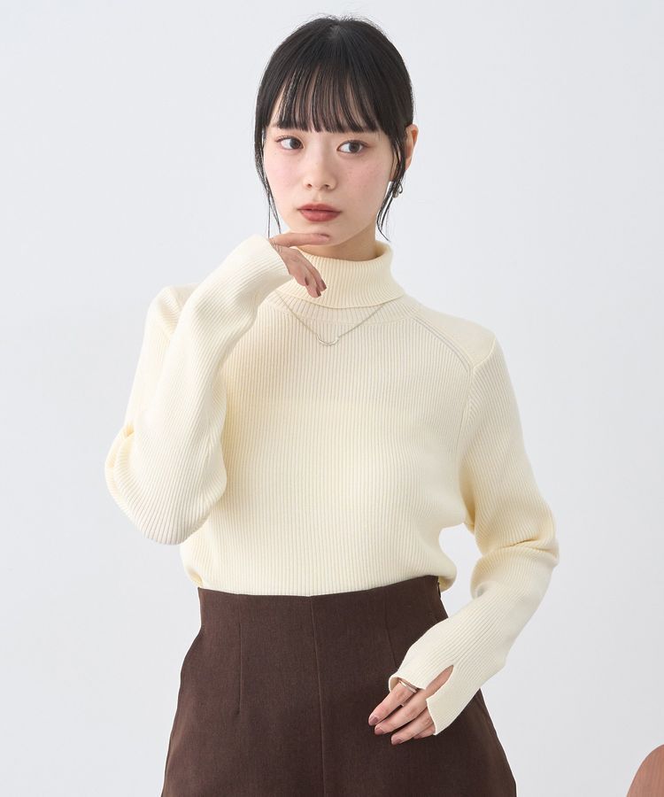 earth music&ecology「レンチング(TM)エコヴェロ(TM)(リブタートル)」|ニット・セーター|