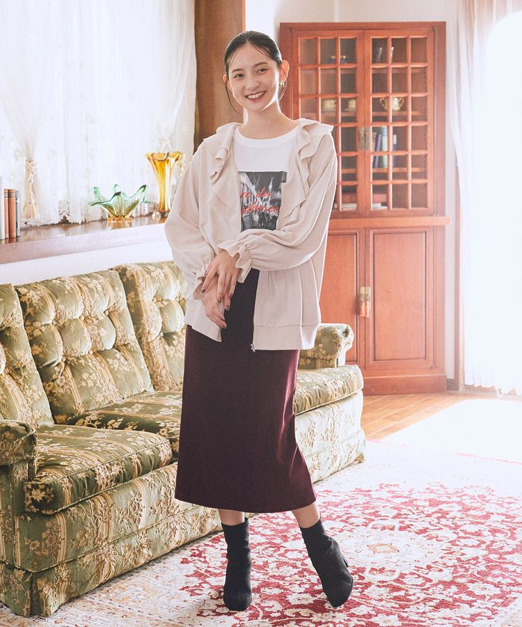 earth music&ecology「コーデュロイナロースカート」|タイト|