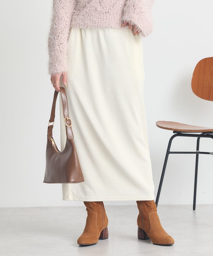 earth music&ecology「コーデュロイナロースカート」|タイト|