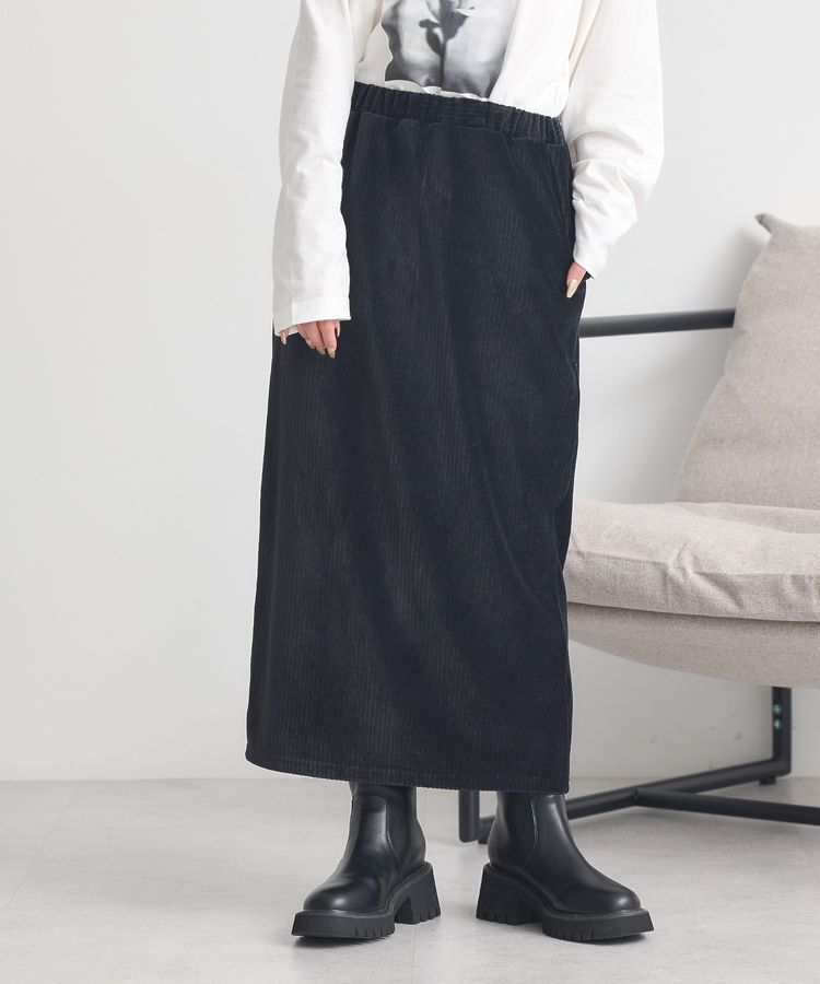 earth music&ecology「コーデュロイナロースカート」|タイト|