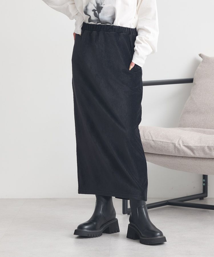 earth music&ecology「コーデュロイナロースカート」|タイト|