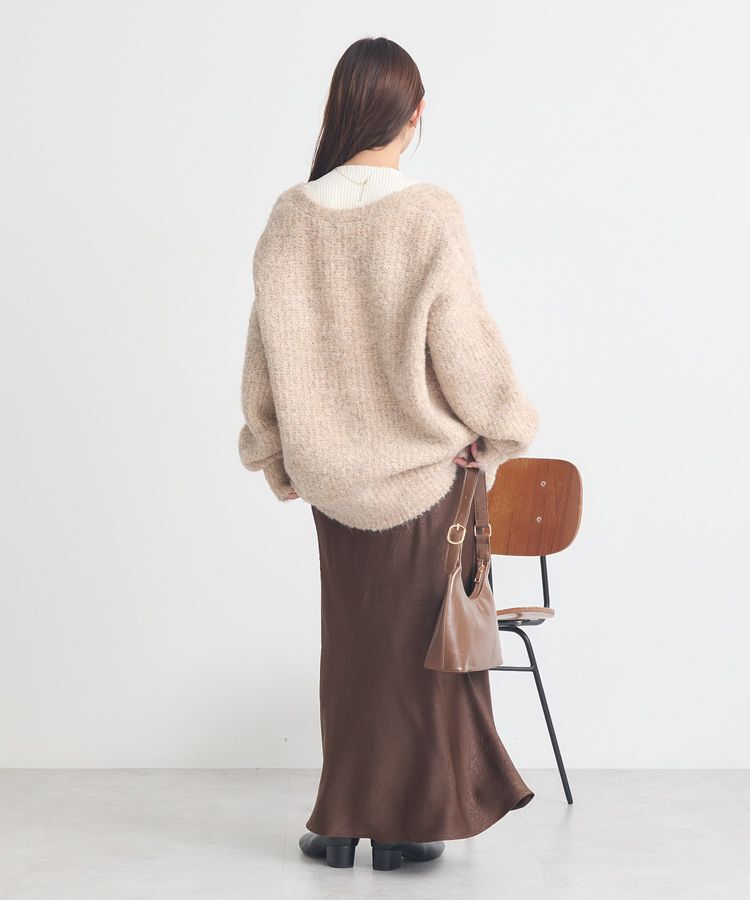 earth music&ecology「MIXカラーブークレカーディガン」|カーディガン|