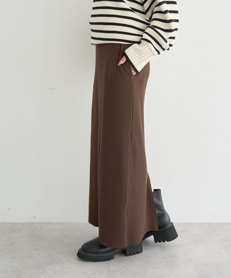 earth music&ecology「セルフカットテレコナロースカート」|タイト|
