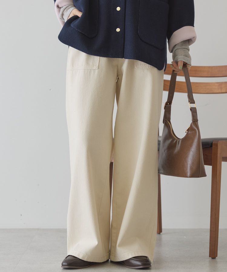 AMERICAN HOLIC「ベイカーデニムパンツ」|デニム|White