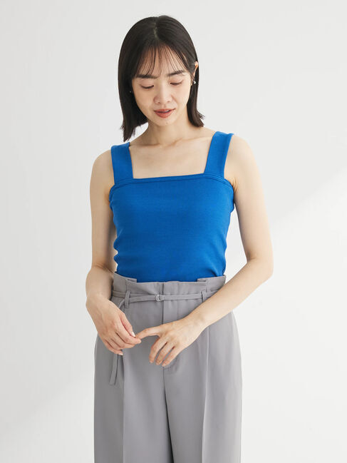 Green Parks「スクエアリブタンクトップ」|インナー|Blue